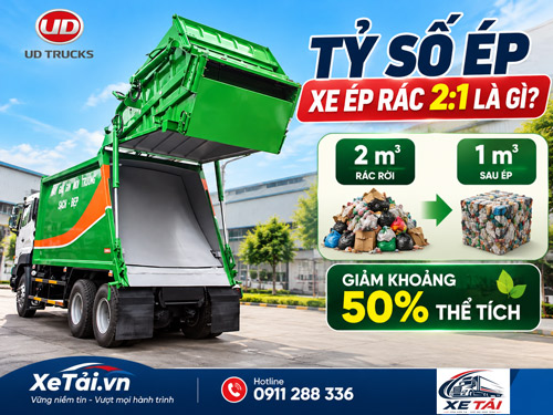 Tỷ số ép xe ép rác 2:1 là gì? Cách tính dễ hiểu